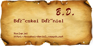 Böcskei Dániel névjegykártya